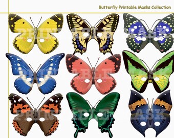 Unique Butterfly Printable Masks Collection, kids costumes, party, photo booth props, birthday, dress up play, insects mask, pretend play