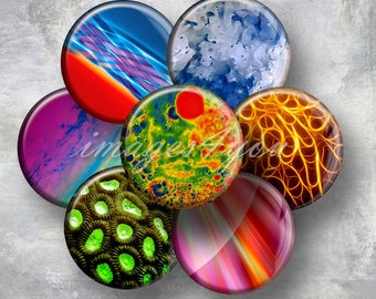Abstract charm 1" bottlecap images for pendants 1 inch circles digital collage sheet cabochon download printable round 30mm 25mm 1.25" 1.5"