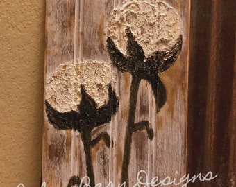 Cotton - Textured on Beadboard Art