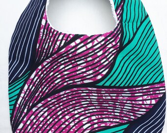 Bib, wax fuchsia and turquoise