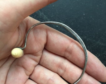 Tribal Bone and Silver Bracelet -- 324