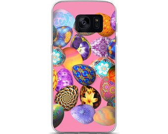 All Over Easter Eggs on Pink Cell Phone Case Samsung Galaxy S7, S8, S8+, S7 Edge