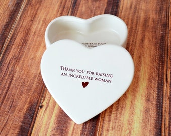 Mother of the Bride Gift, Mother of the Bride Gift From Groom - SHIPS FAST - Heart Keepsake Box - Thank You for Raising an Incredible Woman