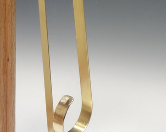 Solid Brass Stocking Wreath Hanger, 1/2" wide brass. Custom sizes!