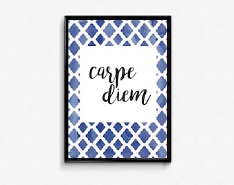 Printable decor "carpe diem" in A4 sizes in high resolution PDF and JPG files.