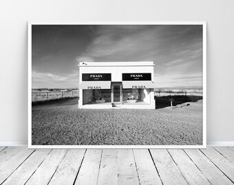 Prada Marfa Poster, Fashion Wall Art Prints, Modern Printable Wall Art, Fashion Print, Scandinavian Art, Prada Marfa Print Digital Download