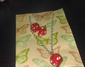 Berry earrings and Necklace Set