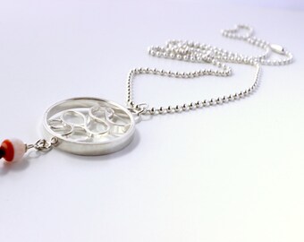 Pendant of Silver and carnelian