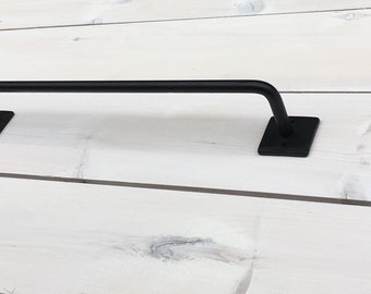 Modern Industrial towel bar for bathroom, Industrial farmhouse bathroom towel rack or rod, iron towel bar, blacksmith made bathroom decor