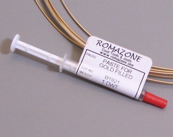 Gold filled solder, 1 dwt, 1 pennyweight tube, Solder Paste, for yellow meal, soldering brass, soldering bronze, soldering gold filled