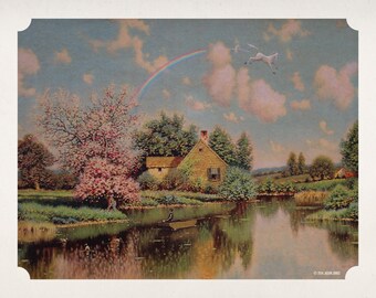 11" by 14" "Unicorn Fart" Altered Thrift Store Art Print
