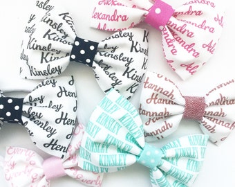 Personalized Bow - Personalized Headband - Baby Name Bow - Personalized Baby Gift - Baby Shower Gift - Custom Name Bow - Personalized Fabric