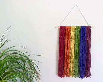 Rainbow Wall Hanging Rainbow Nursery Decor Baby Girl Nursery Baby Boy Nursery Rainbow Home Decor Nursery Wall Hanging Textile Art Fiber Art