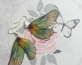 Beautiful Woodland Fae Wing Earrings