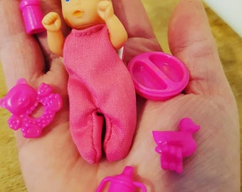 Vintage simba doll - tiny 90s simba doll and accessories - dolls house miniatures - tiny