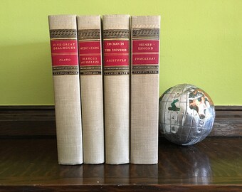 Vintage Books Set of Books Shelf Decor Books Decorative Books Antique Book Old Books Vintage Book Lover Gift Plato Aristotle Classic Books