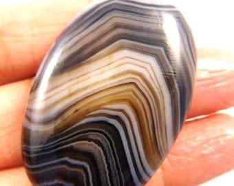 70 Cts. 100% Natural Oval Shape Banded Botswana Agate Cabochon Gemstone AG927