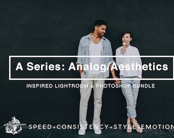 A Series: Analog / Aesthetic A4 A5 A6 VSCOcam Inspired Analogue Aesthetics Film Toning Lightroom Presets Bundle