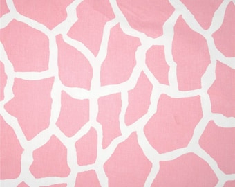 PINK Giraffe Fabric by the YARD Home Decor Upholstery Curtain Pillow Runner Slipcover Drapes baby white Premier Prints cotton SHIPsFAST