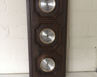Vintage Weather Station - Springfield - Verticle or Horizontal Barometer Thermometer Humidity