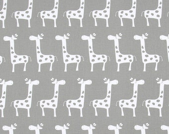 Premier Prints Stretch Storm Gray Fabric - Grey and White Giraffe - Nursery fabric - Gisella Storm Fabric - by 1/2 yard