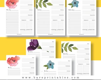 daily tasks planner pages printable planner pages digital