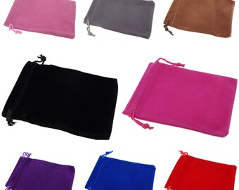 Venta por mayor lote de 100 Color suave terciopelo bolsas con lazos para envolver regalos, tamaño 2, 9 colores disponibles