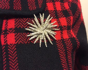 Vintage Silver Boucher Silvertone Star Burst Brooch