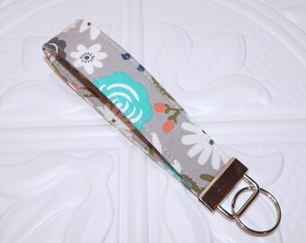 Floral Key Fob - Key Chain - Keychain Holder - Womens Key Ring - Flower Key Lanyard - Wristlet Key Fob - Mothers Day Gift
