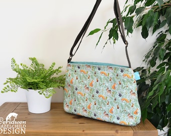 Woodland Animal Handbag, Cross Body Bag, Shoulder Bag, Floral Bag, Woodland Animal Print, Flox Gift