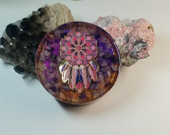 ONLY 1!! 2.5" X 1" Dreamcatcher Orgone Energy Charging Plate for Violet Flame Healing & Manifestation of Loving Relationships