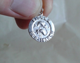 Sterling silver Pisces charm