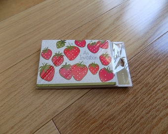 Strawberry Vintage Hallmark Party Invitations Birthday All Occasion Invite