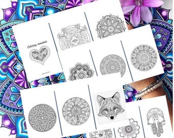 Calming Mandalas, Adult Coloring, A4 size, Stress Relief , PRINTABLE