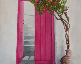 Door at Sporades III - Original acrylic painting
