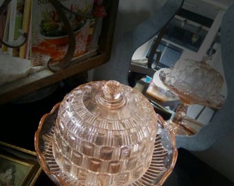 Tray and vintage pink Bell