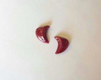 Red confetti lucite earrings