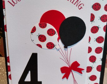 Handmade 4th Birthday Card