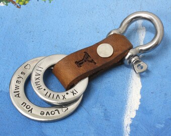 Personalized Gift for Dad,Fathers Day Gift from Daughter,Dad Gifts,Gift from Wife,Mens Gift Ideas,Mens Keychain,Leather Keychain,Keychain