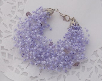 Purple bridesmaid gift/for/grandmother purple jewelry elastic bracelet amethyst bracelet Violet bracelet purple bracelet lavender bracelet