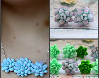 succulent earrings, succulent set, cactus earrings, succulent stud, succulent flowers, mint earrings, earrings stud, succulent jewelry, gift