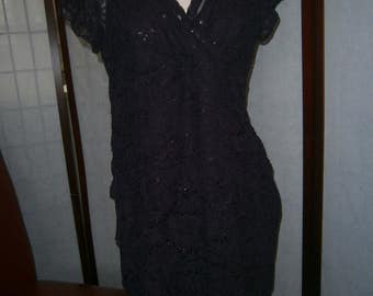 Women's Short Purple Lace Dress