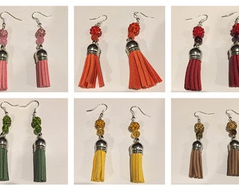 Multi Gemstone Tassel Earrings