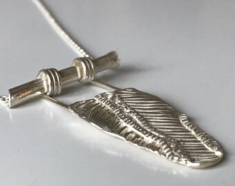 AW Fine and Sterling Silver Hanging Leaf with Bling