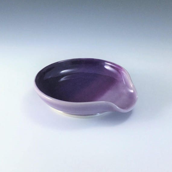 Purple Spoon Rest Ceramic Spoon Rest Porcelain Spoon
