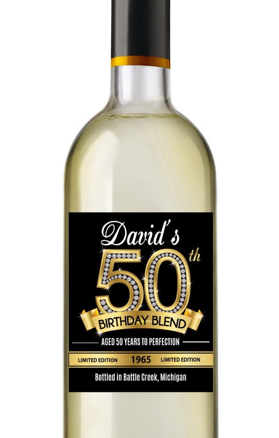 50th birthday wine labels personalized birthday wine label