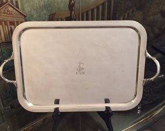 USN United States Navy Silverplate Tray with Fouled Anchor