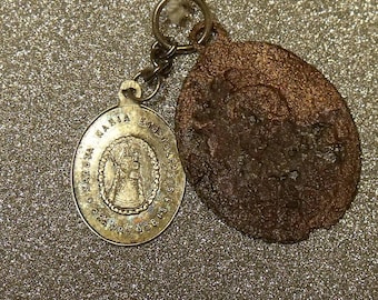 Copper Medal • Solid Sterling Silver Antique Holy Medal • Not A Reproduction • Maria EINSIEDLEN • B299