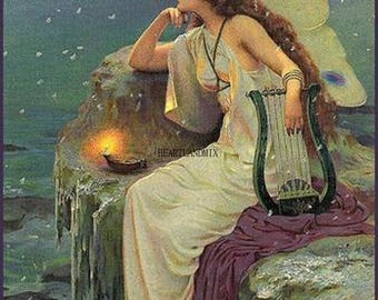 Vintage Fairy Digital Download Printable Art Image Fairy at Night