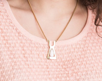80s Geometric Gold Necklace